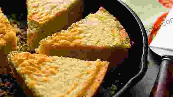 A Golden Brown Skillet Of Freshly Baked Cornbread, Topped With Melted Butter 222 Homemade Cornbread Recipes: Save Your Cooking Moments With Cornbread Cookbook