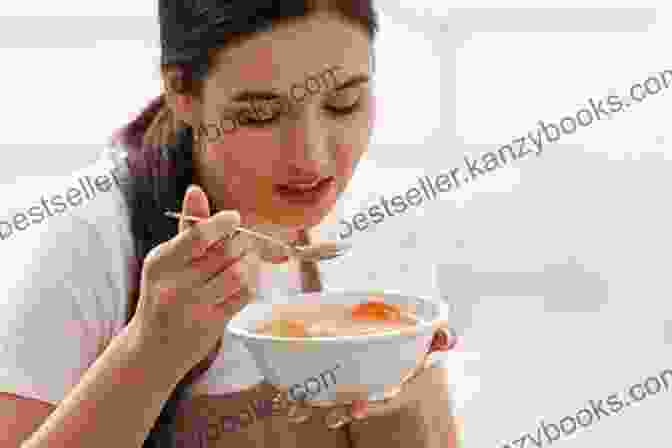 A Woman Eating A Bowl Of Soup The Skinny Express Soup Recipe Book: Quick Easy Delicious Low Calorie Soup Recipes All Under 100 200 300 400 Calories